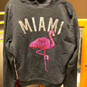 PINK zip up hoodie with sequin detail